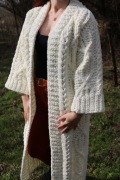 Kardigan długi mleczny oversize – styl Pinterest, nowy,soft knit, styl boho