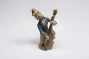Hiszpańska figurka clown z kontrabasem, art deco