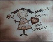 Mamuniu dla Ciebie- prezent, pirografia, handmade