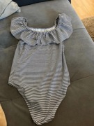 Strój kąpielowy rozmiar L falbanka hiszpanka paski 