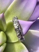 Srebrna obrączka 925 z cyrkoniami gałązka pnącze