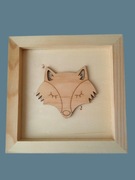 OBRAZEK DREWNIANY ozdoba ścienna 3D TABLICZKA Z LISEM BOHO DREWNO