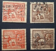 Wielka Brytania 1924 i 1925 kasowane Mi166-167 i Mi168-169