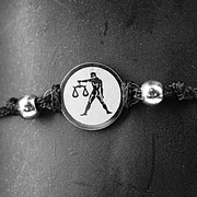 Bransoletka sznurkowa -WAGA-srebrna