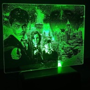 LED lampa 3d z pilotem Harry Potter.Personalizacja
