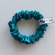 Guma do włosów, frotka, turkusowy, satynowa, rozmiar S