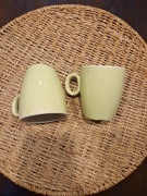 Filiżanki/ kubki 2 szt zielono białe vintage na cappuccino jak nowe 