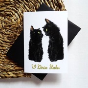 Kartka Ślubna z CZARNYMI KOTAMI