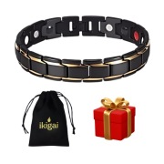 BRASNOLETA DLA MĘŻCZYZNY ZDROWOTNA MAGNETYCZNA CZARNO-ZŁOTA NA PREZENT