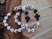 Różaniec na rękę biało - czarny :) damski. 