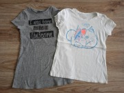 2 x Bluzka koszulka krótki rękaw rozm. 116/122  6-7lat