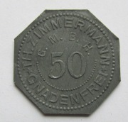 Piława Grn. Gnadenfrei Th. Zimmermann 50 fen.  Zn