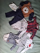 Paka zestaw ubrań ubranek dla chłopca elegancki hm lindex 62 cm 0-3 Msc