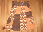 Sztruksowa sukieneczka tuniczka patchwork Next 68