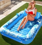 SLOOSH Nadmuchiwany leżak do opalania, 178 x 117 cm z poduszką, 4 w 1