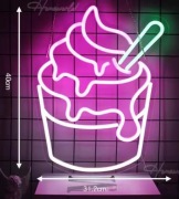 DESER LODOWY NEON ICE CREAM LODZIARNIA LÓD SZYLD LED LAMPKA NEONOWA