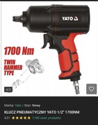 YATO KLUCZ PNEUMATYCZNY UDAROWY DO KÓŁ 1/2 1700Nm YT-09544 +NASADKI UDAROWE