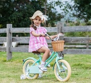 Glerc rowerek dla dziewczynki 14 ", z koszykiem i kółkami podporrowymi 