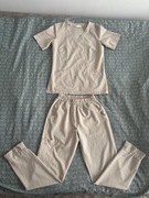 Beżowy komplet medyczny Med&Beauty mundurek scrubs 36 38 tall cold nude