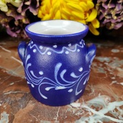 Ceramiczny ręcznie malowany pojemnik / garnuszek - 9 cm