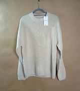 Jack & Jones Sweter Męski Beżowy Gruby Nowy L Warkocz