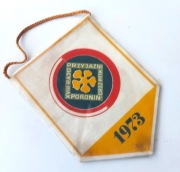 Proporczyk 100 lat Turystyki Polskiej 1973 XVIII Rajd Przyjaźni Poroni