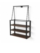 Półka ścienna wisząca Loft czarna - industrialna półka metalowa