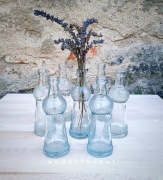 Szklana butelka świecznik wazonik dekoracja 16,5 cm wesele