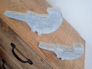 Przecierane szare ptaki - 2szt.