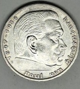 Srebrna moneta 5 marek III Rzesza 1936, E
