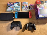 Używana Konsola Nintendo Switch OLED + Pro Controller + 4 gry