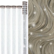 6 szt clipy z opalizującą nicią 50cm