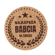 Podkładka pod kubek, na Dzień Babci i Dziadka, wzory, 9,5 cm, korek 