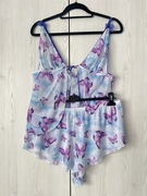 Błękitna przezroczysta piżama piżamka seksowna w motyle ASOS design 46