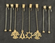 Świeczniki złote choinkowe retro uchwyt na świeczkę na choinkę vintage prl?