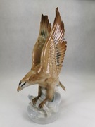 Porcelanowa figura orła z rybą – Rosenthal styl, sygnowana, vintage