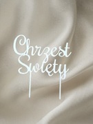 Cake Topper Chrzest Swięty Dekoracja na tort Elegancka ozdoba 