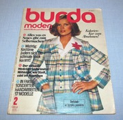 Burda Moden 2/1976 + wykroje Vintage Moda szycie krawiectwo