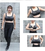 Biustonosz sportowy damski Zipper Top typ A czarny 