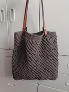 Torebka ażurowa handmade , shopperka na lato 