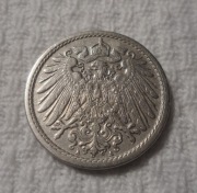 Niemcy Kaiser Wilhelm II Hohenzollern 5 pfennig 1908 A Berlin Prusy KM# 11