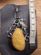 Duży bursztyn srebro 925 elegancki wisior 4