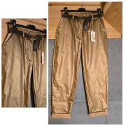 Spodnie ekoskóra złote premium italy NOWE 