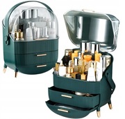 Zielony organizer na kosmetyki, kuferek na biżuterię, szkatułka