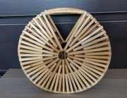 Naturalna bambusowa torebka do ręki koło styl boho