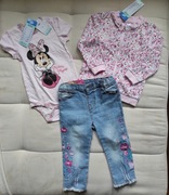 Zestaw pepco rozmiar 86 Kwiaty Minnie Jeansy