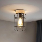 Lampa sufitowa, żyrandol drewno, metal boho / glamour / loft