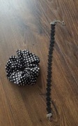 Naszyjnik choker i gumka do włosów w kropy