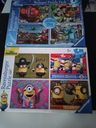 Puzzle Ravensburger 4*100 minionki nemo 