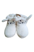 Ciepłe kapcie dziecięce – pluszowe króliczki, białe, r. 32/33, ocieplane